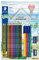 STAEDTLER 61 SET42 - Mäppchen Set mit Lineal und Zeichendreieck, Weiss/opulenter Garten