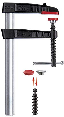 BESSEY Temperguss-Schraubzwinge TG30K | 300 mm Spannweite | Verstärkter Temperguss und optimiertes Schienenprofil ermöglichen präzises Spannen, Knebelgriff beschleunigt die Handhabung