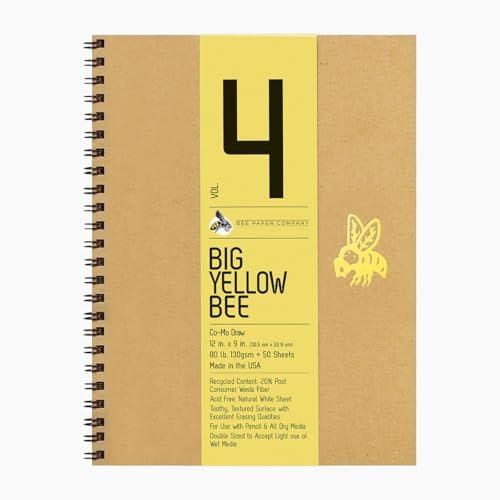 Bee Paper Company BEE-205CB50-912 Big Yellow Bee Drawing Pad, 9 by 12-Inch, Como