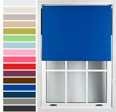FURNISHED Custom-Made Premium Roller Blinds - Blackout Window Blinds with Metal Fittings - Thermal Insulated and Energy-Efficient - Made to Measure Blue, 150W x 165H cm