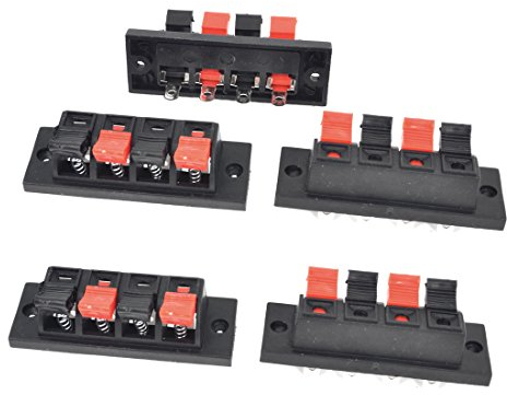 sourcing map 5Stk. 4 polig Feder Audio Terminal Anschluss Leiterplatten Verbinder rot schwarz de