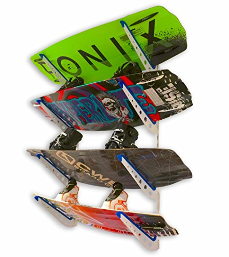 StoreYourBoard Wakeboard-Wandregal, verstellbares Metall-4-Wakeboard und Wakesurf-Halterung