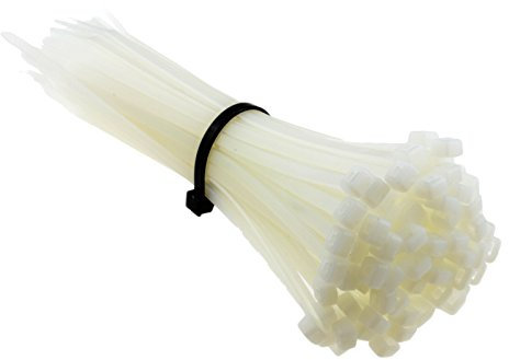 kenable Natural Cable Ties 180mm x 4.5mm Nylon 66 UL Approved [100 Pack]