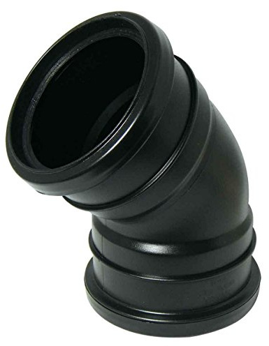FloPlast Ring Seal Soil Bend Double Socket - 135 Degree x 110mm Black