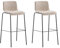 CLP Lot 2 Tabourets de dar Hover Tissu, Hauteur Assise 76 cm, Couleur:crème, Couleur du Cadre:Noir