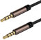LoongGate Cable AUX de 4 Polos (Micrófono + Auriculares), 3,5mm de Nailon Trenzado sin enredos, Cable Auxiliar Macho a Macho Jack Estéreo para Coche/Hogar, Estéreos, Auriculares 2M