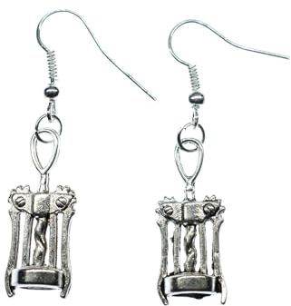 Miniblings Korkenzieher Wein Ohrringe - Handmade Modeschmuck I Korken Weinflasche silbern - Ohrhänger Ohrschmuck versilbert