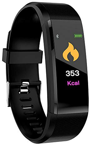 Fitness Tracker Watch with Heart Rate/Blood Pressure Monitor Waterproof Smart Bracelet Sleep Monitor Step Tracker Calorie Counter Pedometer Watch
