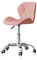 TUKAILAi Sedia Ufficio Girevole 360°in Ecopelle, Sedia da Scrivania Altezza Regolabile Ergonomica con Rotelle, Sedie da Studio per Computer in Metallo Galvanizzato (Rosa)