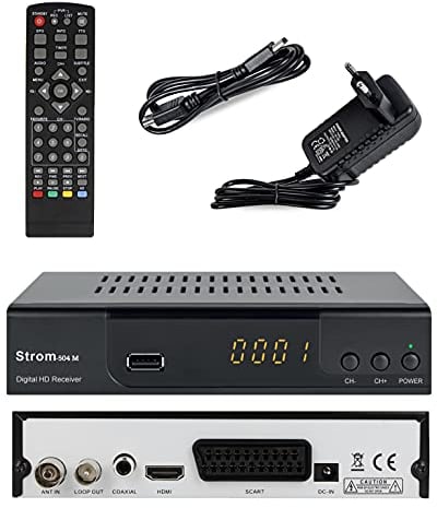 Strom 504 - Decodificador TDT Full HD DVB-T2 - Compatible con HEVC264 - (HDMI, euroconector, USB, Digital Plus) Negro