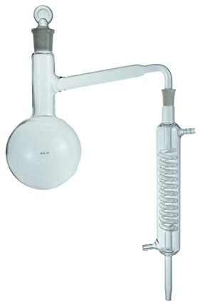 DADAKEWIN 500ml Distillation Apparatus with Ground Glass Joint 14/23, Borosilicate 3.3 Glass Graham Condenser Distilling Apparatus Lab Glassware Kit Customizable (Without Rack)