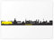 Dortmund Skyline Poster, Fußballverein schwarz-weiß, Wandbild/Wanddekoration mit Stadt Panorama, ohne Rahmen (Leinenoptik 200g/m², DIN A2 quer)