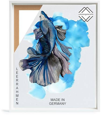 rahmengalerie24 Schattenfugenrahmen 50x60 cm weiß für Leinwand Bilderrahmen Keilrahmen für Leinwände aus Holz MDF