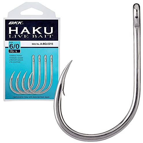 BKK Haken A-BQ-0211 Haku Livebait Größe 2/0, 6 Stück