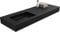 Wandwaschbecken BA8012 aus Mineralguss - 121 x 45 x 12 cm - Farbe wählbar - Metallkonsole optional, Farbe:Quarz schwarz, Untergestell:Ohne Untergestell