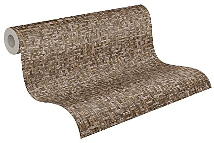 A.S. Création Architects Paper Holzoptik Jungle Chic Tapete in Geflecht Optik PVC-freie Vliestapete braun matt glatt 377061 37706-1, 10.05 m x 0.53 m