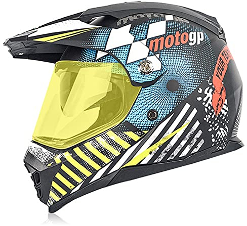 Kinder Motocross Helm Leichter Mit Visier Für Quad ATV Enduro Downhill Endurance Race DOT Approved Integralhelm Motorrad Cross Helm Für Jungen Damen Herren G,XXL