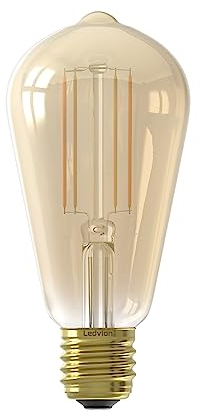 Ledvion - SMART CCT E27 LED Lampe Dimmbar, Gold, 7W, Wi-Fi, Deckenleuchte