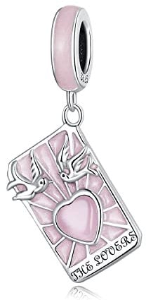 Tarotkarten Liebhaber Anhänger Charm 925 Sterling Silber Charm passt für Pandora Armband Halskette