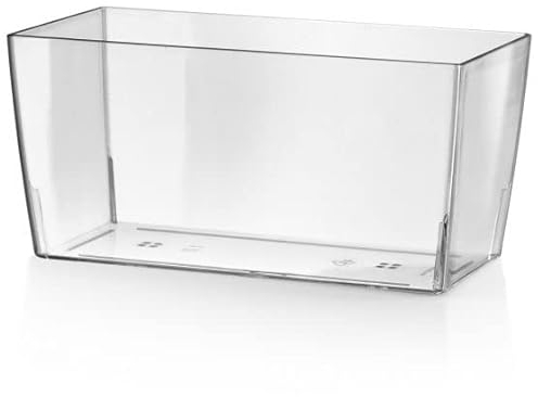 Decorspace Pot de fleurs rectangulaire en plastique pour extérieur et jardin Transparent 25 cm