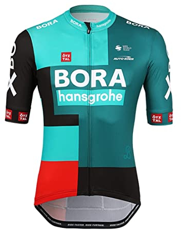 SGCIKER 2022 Herren World Tour Team BORAHansgrohe Radtrikot, kurzärmliges atmungsaktives Radtrikot MTB-Fahrrad Bekleidungs Hemd (L)