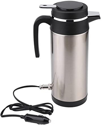 Joyzan Car Electric Cup, Travel Kettle Truck Stainless Steel Heating Cup Portable Hot Drink Flask Jug Dispenser Heated Tea Camping Cigarette Lighter Boiler Van Drinking Traveller Heater Electrically