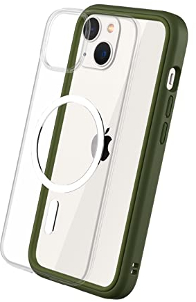 RhinoShield Modulares Case kompatibel mit MagSafe für [iPhone 13] | Mod NX - Überragender Magnet, Individuell anpassbare, strapazierfähige Schutzhülle 3.5M / 11ft Fallschut - Camo Grün