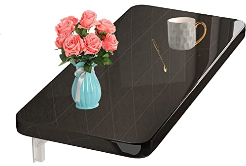 Klappbarer, an der Wand montierter Werktisch, Wandschreibtisch, perfekte Ergänzung für Garage/Schuppen/Heimbüro/Waschküche/Hausbar/Küche/Esszimmer (Color : Black, Size : 70 * 40cm(28 * 16in)