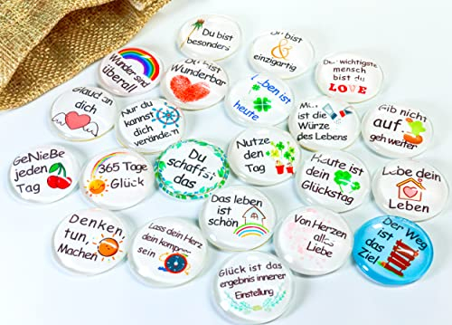 22 Stück Kühlschrankmagnete Magnete mit Deutsch Sprüchen Kühlschrankmagnete dekorative Magnete für Büroschränke, Whiteboards, Fotos, schöne dekorative für zu Hause schmücken