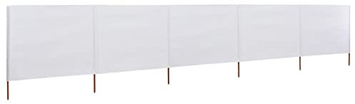 Homgoday Brise-vent à 6 pôles - Brise-vue - Grande protection solaire - Pour camping, plage, caravane, vacances et festivals - 600 x 160 cm - Blanc sable