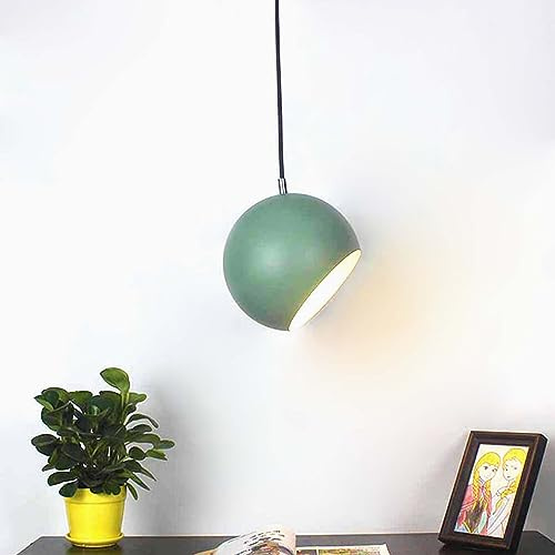 VOMI Esszimmer Pendelleuchte mit E27 Fassung, Hängelampe Esstisch Lampe Modern Esszimmerlampe 360° Drehbar Hängeleuchte Höhenverstellbar, Aufhängeseil 150cm, Grün