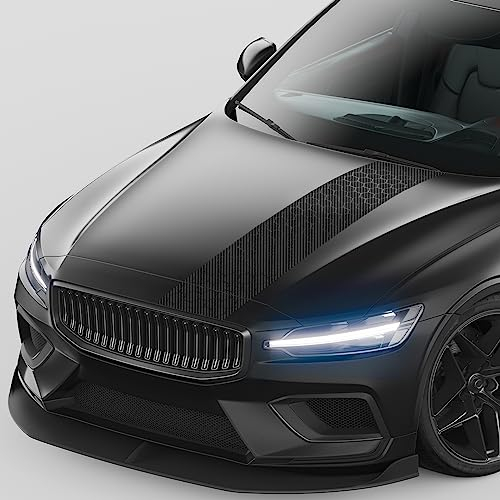 Finest Folia Rennstreifen Auto Aufkleber 120x25cm für Motorhaube Motorrad Bus Sticker Kfz Zubehör Tuning Dekor Design Folie Racing Streifen Dach KX079 (10 Carbon)