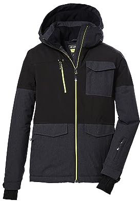 killtec Jungen Skijacke/Funktionsjacke mit Kapuze und Schneefang KSW 149 BYS SKI JCKT, anthrazit, 128, 41185-000