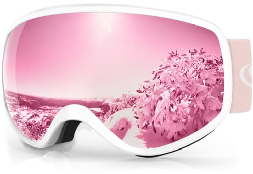 Findway Kids Ski Goggles Ski Goggles Kids 3 4 5 6 7 8 9 10 11 12 13 14 Years Compatible with Helmet Kids Skiing Goggles Snow Goggles for Boys Girls 100% UV Protection Anti-fog for Ski Snowboard