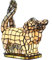 Bieye L30771 Kitten in Love Tiffany Farbglas-Akzent-Tischlampe, Nachtlicht für Heimdekoration