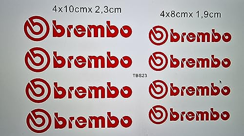 Adesivi per pinze freni Auto rosso compatibile con pinza Brembo TBS23
