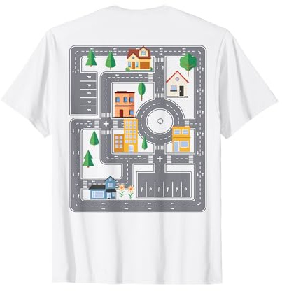 Coole Spielmatte Auto Rennbahn Stadt Auf Rücken Niedlich Kleinkind T-Shirt