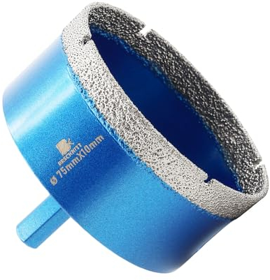 Broca de Diamante 75mm - BRSCHNITT Sierra Perforadora de Vástago Triangular Porcelana Ceramica Azulejo Granito Mármol…