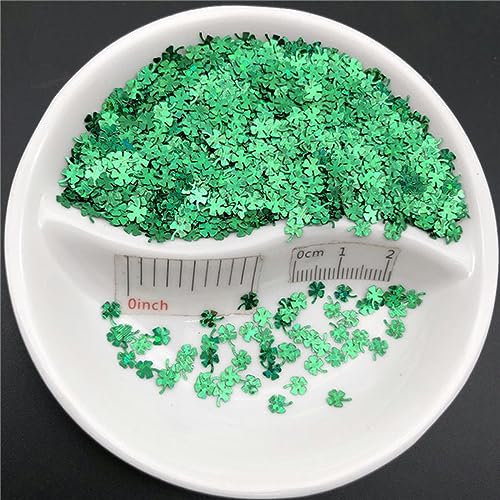 4 mm Blatt-Pailletten, lose Pailletten aus PVC für Nagelkunst, Maniküre, Hochzeitskonfetti, Accessoires für Ornamente/Kunsthandwerk, 4 mm, Lasergrün, 20 g