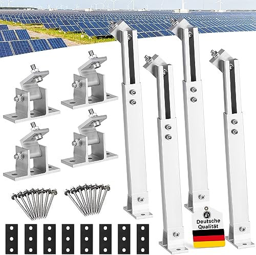 Etievort Lot de 2 supports de panneau solaire PV - Toit plat 0 à 40 ° - Support en aluminium - Pour centrale de balcon - 36 cm à 72 cm - Réglable individuellement - Pour camping-car, bateau, toiture