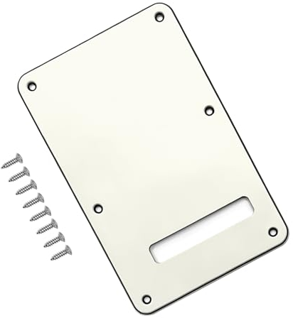 Musiin Electric Guitar Back Plate compatible with Strat/Stratocaster Tremolo Cavity Cover Tremolo Cover with Pickguard 6 Screws for Easy Installation (Vintage White)