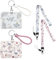 Porte Carte Bus 2 Pièces Porte Badge Crocodile Porte Carte Bus Scolaire Enfant Porte Badge Tour de Cou Porte Badge Push-Pull Ensembles Lanière avec Porte Cartes pour Porte Badges d'Identification Clés