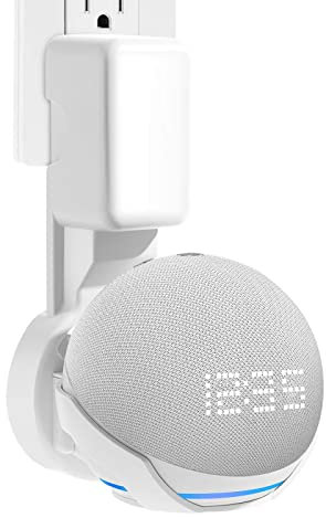 ZUOLACO Wandhalterung für Echo Dot 5. Generation, Halterung Ständer für Dot 4. und 5. Gen, platzsparendes Dot Zubehör mit integriertem Kabelmanagement, Verstecken von Messy Wires(WL801), weiß