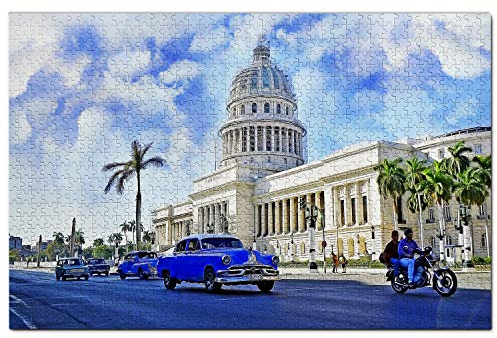 Kuba-Puzzle, 1000 Teile, Havanna, Kuba, Puzzlespiel, Kunstwerk, Reise-Souvenir, 52 x 38 cm