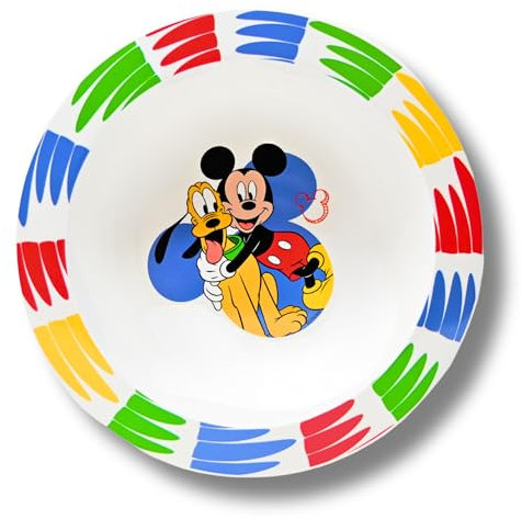 Stor Mickey Mouse Kinderschüssel – BPA-frei & wiederverwendbar - Baby Brei Behälter - Jungen Breischale bunt - Müslischale für Kleinkinder - Kinder Schüsselchen - Essschale für Baby Nahrung