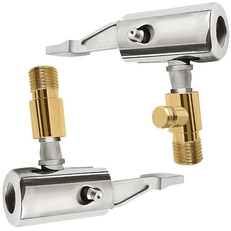 DXBNEZBC 2 Pcs 1/4 Inch Lock-On Air Chuck, Car Air Pump Thread Nozzle Adapter with Threaded Nozzle, Push-On Tire Air Chucks for Car, Motorbike, Bike, Truck Tire Inflation Accessories