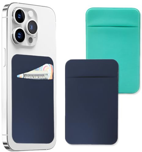 JEYORZY 2 pcs Porta Carte di Credito per Cellulare, Titolare Della Carta per Cellulare, Porta Carte per Cellulare Adesivo Portafoglio, supporti per carte di credito per smartphone, Blu marino, ciano