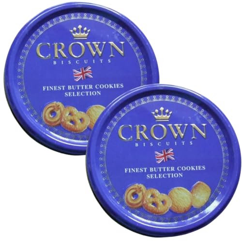 Biscuits Treat Bundle Consisting Crown Biscuits Finest Butter Cookies Selection Tin 140g (2 Pack)