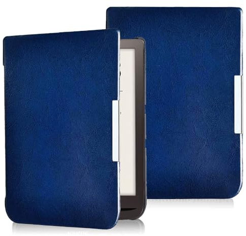 Étui pour liseuse Vivio Inkpad 3/3Pro PB740, ultra mince et léger, en cuir PU, avec fonction veille/réveil automatique (bleu foncé)
