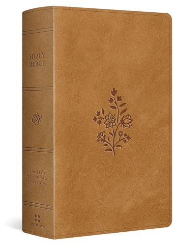 ESV Giant Print Personal Size Bible, Red Letter (TruTone, Nubuck Caramel, Wildflower Design)